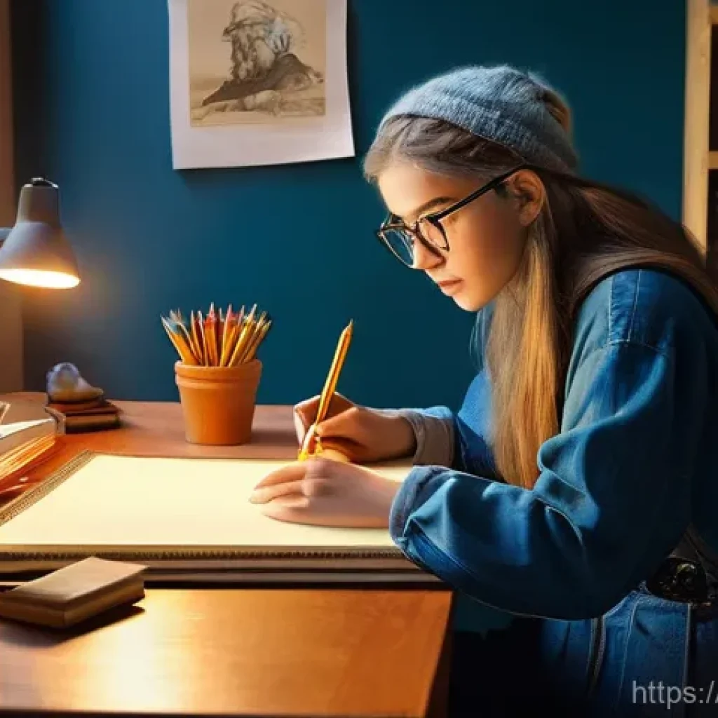 유명 캐릭터 제작 비하인드 - **Prompt: The Spark of Inspiration**
    "A young, energetic concept artist, dressed in comfortable ...