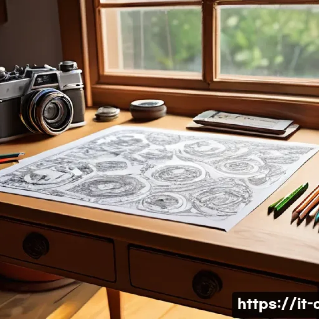 애니메이션 제작 과정 - A detailed scene depicting a traditional frame-by-frame animation artist&rsquo;s workspace: a wooden desk ...